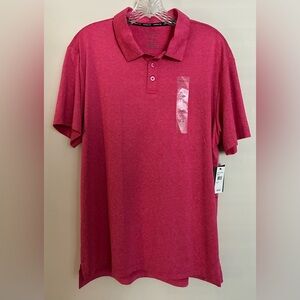 NWT London Fog Men’s Heathered Fuschia Short Sleeve Activewear Polo; Size S